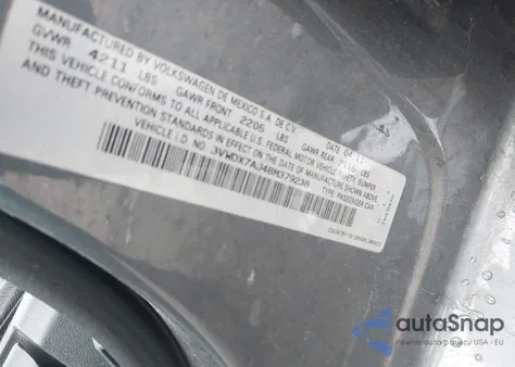 2011 Volkswagen Jetta 2.5L Se z USA, uszkodzony, nr VIN 3VWDX7AJ4BM379238